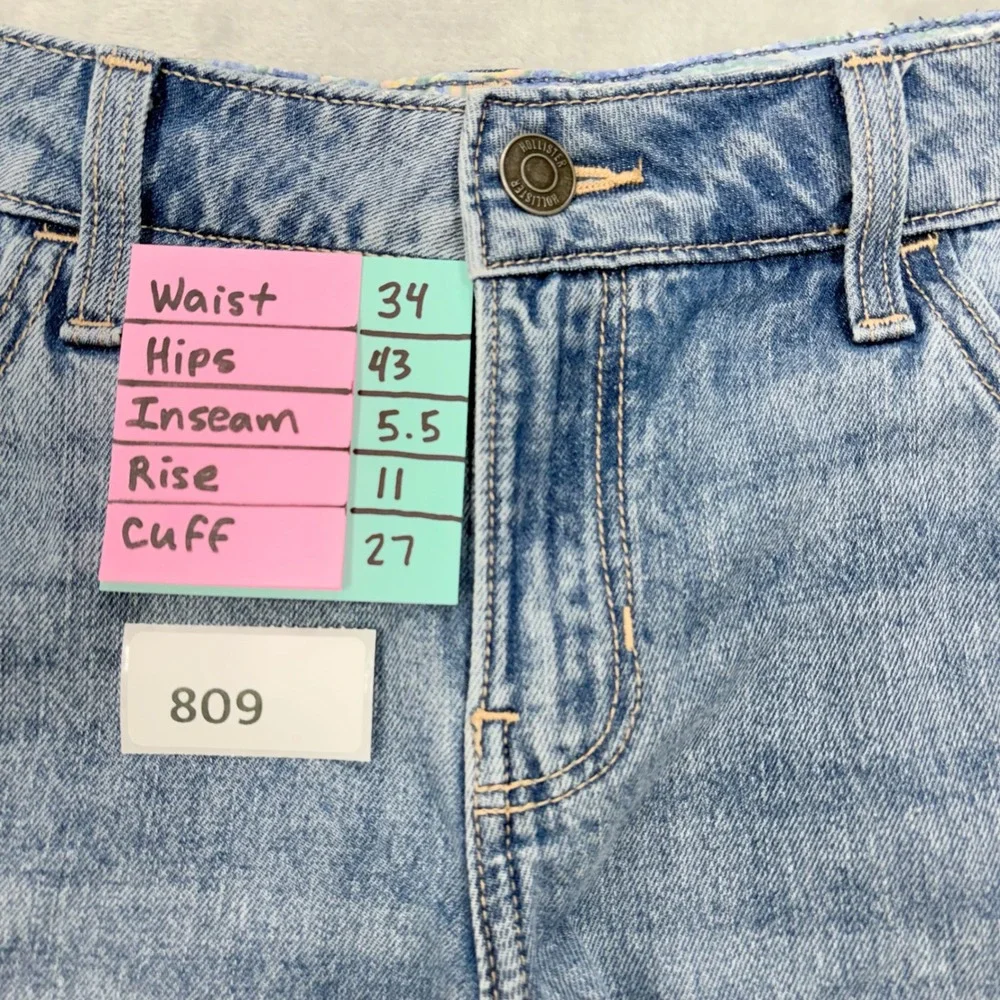 Hollister Shorts Womens 12 Fits 34x5.5 Low-Rise Baggy Short Y2K Style Boho Retro